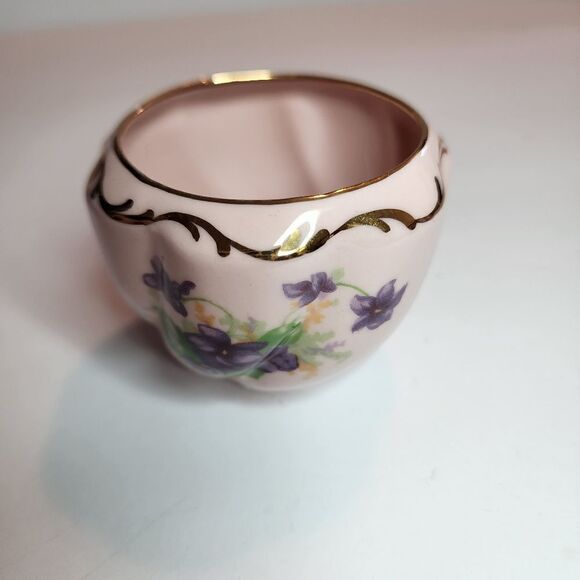 Leneige Vintage Pink and Gold Porcelean Tea Set With Purple Violets - Picture 15 of 16